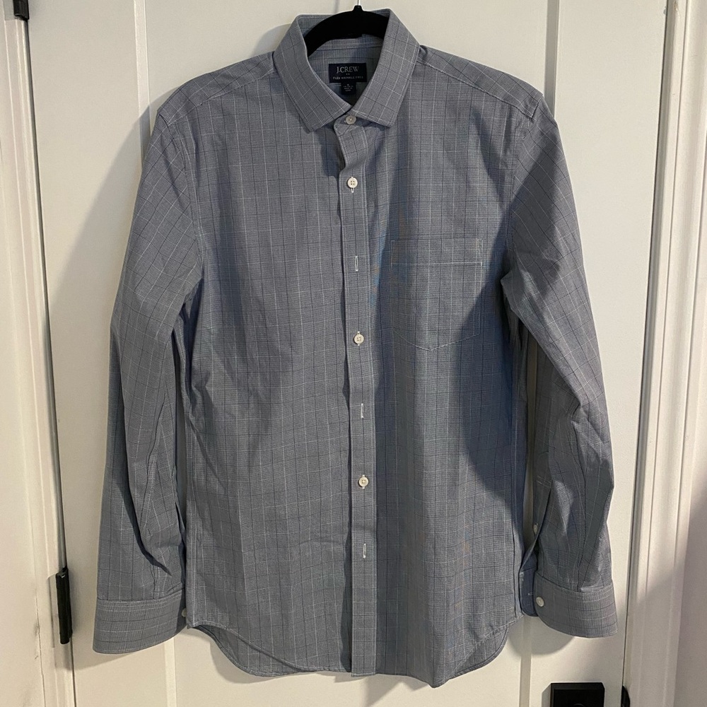 J.Crew Blue Check Button Down Dress Shirt